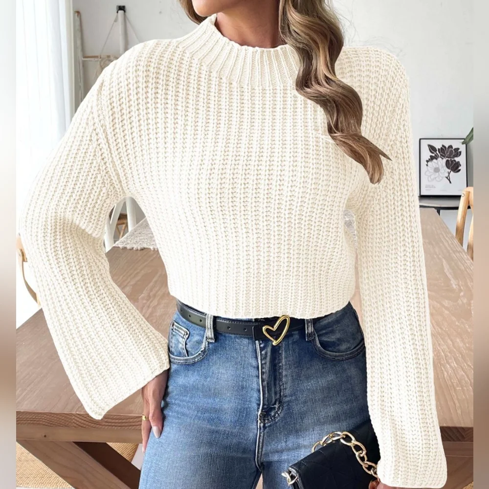 Frosted Grace Mock Neck Sweater - Ivory - Picture 4 of 5